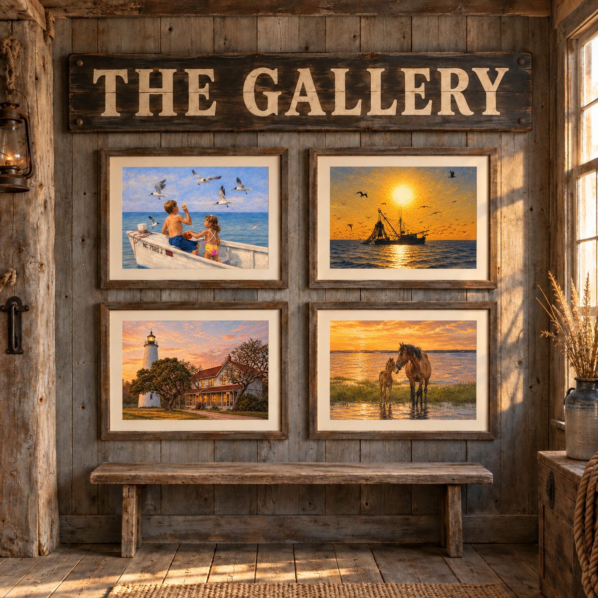 The Gallery at the DownEast Outdoors Trading Post: four framed photographic art prints by Bobby Bryan Goodwin