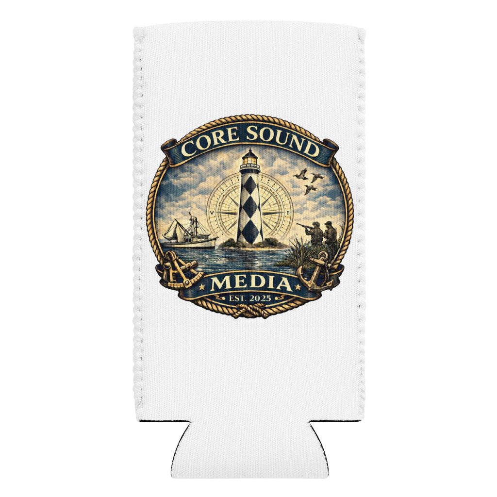 Core Sound Media can cooler, slim 12 oz, back view