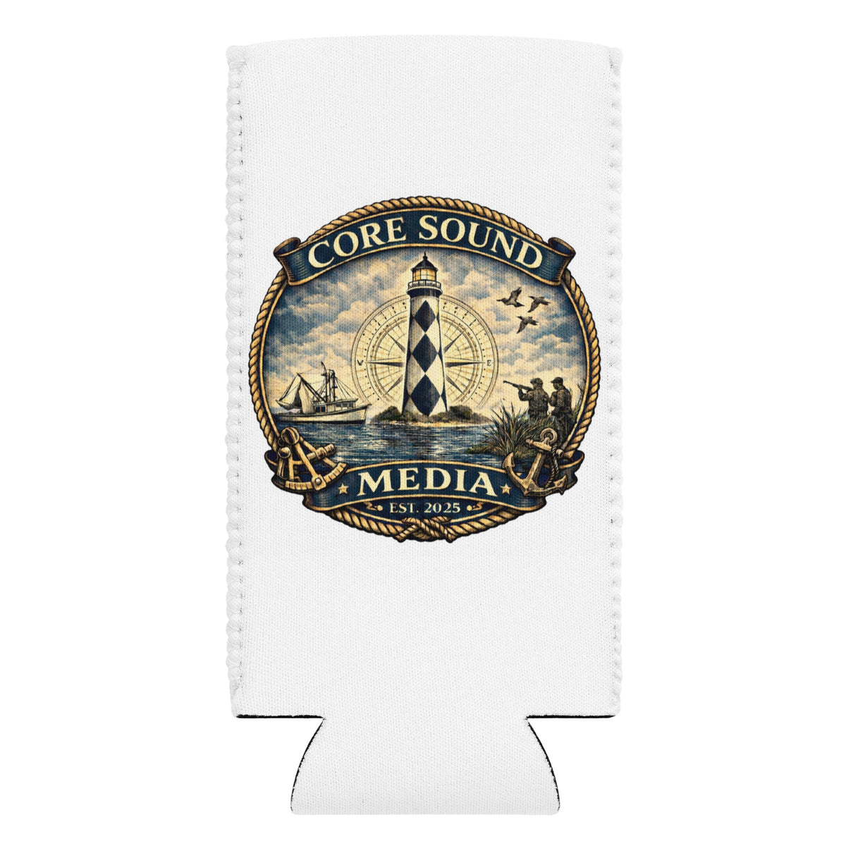 Core Sound Media can cooler, slim 12 oz, front view