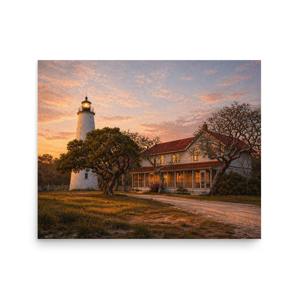 Ocracoke Lighthouse 16x20 photographic art print on matte paper
